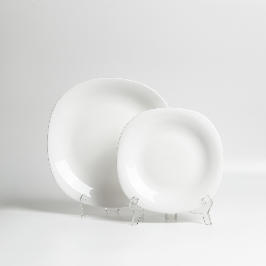 Plato Trinche De Vidrio Templado Opal Cuadrado