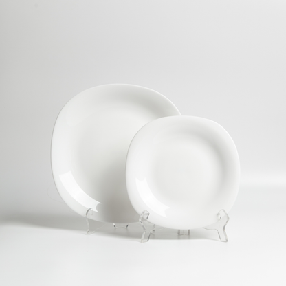 Plato Trinche De Vidrio Templado Opal Cuadrado