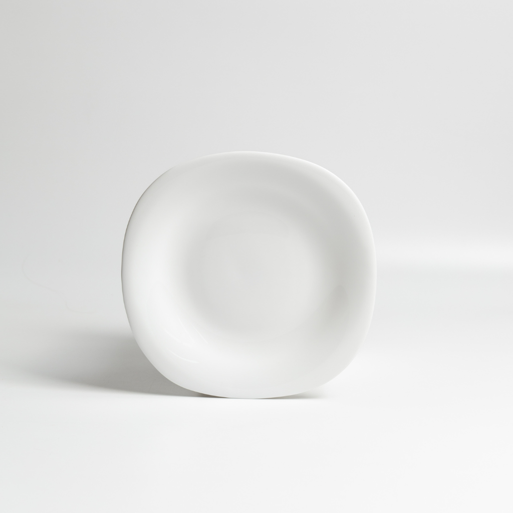 Plato Trinche De Vidrio Templado Opal Cuadrado